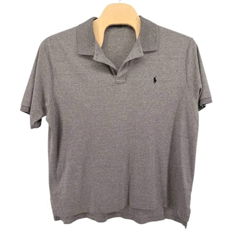 Polo Ralph Lauren Polo‎ Shirt Men 2XB Pre-Owned Jersey Polo Gray SS Pony Logo